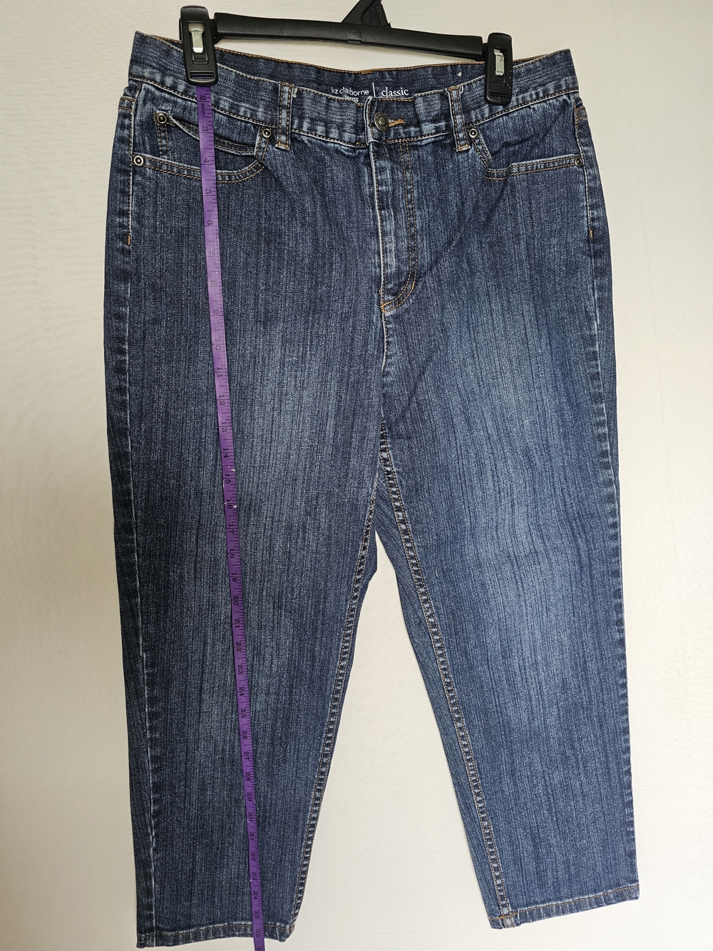 Liz Claiborne Slim Straight Jeans in Dark Blue Wash - Picture 14 of 14